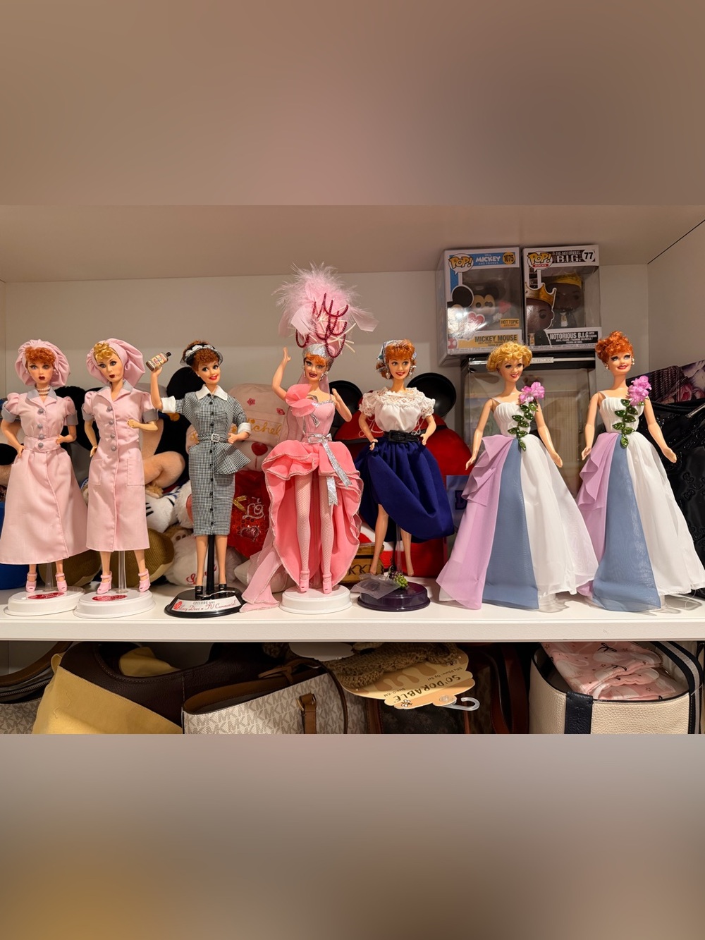 Vintage Lucy from The “I Love Lucy Show” Doll Lot - Pink, Blue, White Dresses